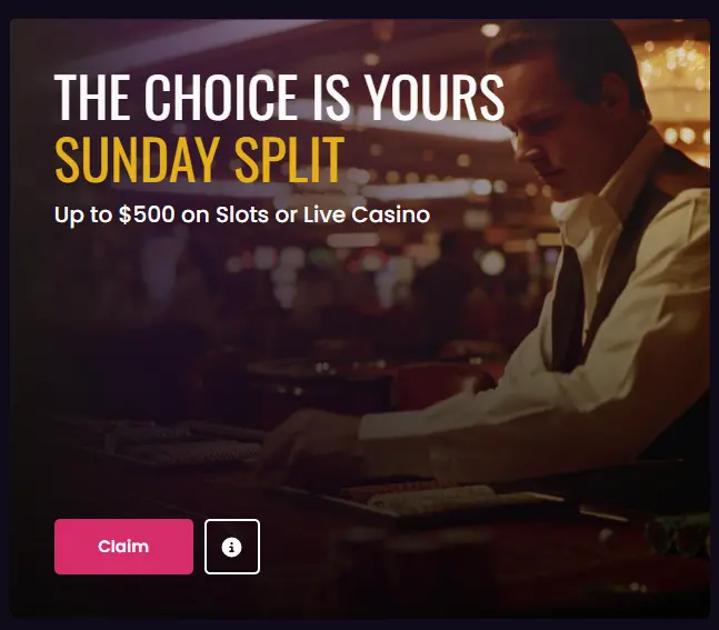 Sunday Split Vegas Now Bonus
